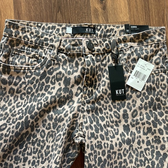 🆕 Kut From The Kloth Donna Leopard Print Ankle Skinny Jean - Picture 4 of 8